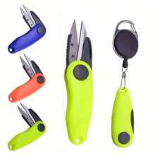 不锈钢鱼线铅坠剪 - 可折叠鱼剪，符合人体工学手柄，黑色金属刀刃，高效修剪鱼线，是垂钓者的理想之选，钓鱼配件，不含电池 - 彩色 - 查看 6