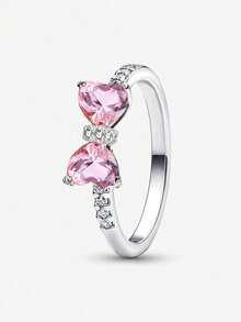 1 pezzo Anello in argento sterling 925 con fiocco rosso alla moda, stile vintage per donna, adatto per uso quotidiano o come regalo