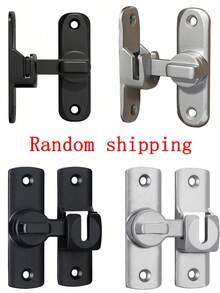 重型安全门锁把手，商业/住宅级安全闩锁，可调节滑动螺栓 90°/180°，防撬锁扣，含螺丝，手动操作，浴室、家庭、办公室、车库门、酒店门、商业门的加固结构，黑色饰面，稳定安装，家庭安全升级，兼容标准门，增强门安全性，坚固的金属表面