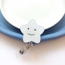 1pc Nurse Badge Clip, Cute Star Transparent Retractable Clip, Easy Clip-On Employee ID Badge Holder - Multicolor - View 12