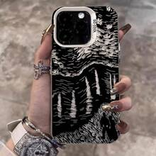 Funda de Teléfono Compatible con iPhone 15 Pro Max Cielo Estrellado Negro Luz de Luna Apple 16 Plus Personalizada 14/13/12/X, funda fashion, accesorio smartphone sueños navideños Christmas, decoración elegante nocturna, regalo personalizado especial para fiestas, carcasa resistente y creativa de temporada. - Plateado - Ver 4