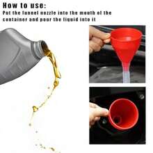 Embudos para uso automotriz, embudos de aceite flexibles con manguera larga, embudo de plástico de boca ancha para agua, líquido, líquido, aceite de motor, gas, transmisión de combustible,(2 PIEZAS) - Multicolor - Ver 6