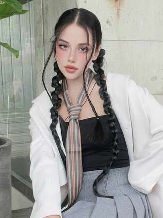 1pc Casual Polyester Fashion Retro Versatile Necktie, Skinny Scarf, Waist Belt, Neck Warmer, Suitable For All Seasons