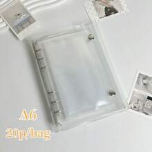 1pc A8/A7/A6 Transparent Loose Leaf Notebook, Sticker Loose Leaf Notebook, YOUCHENGYOUPIN,Sticker Book, Kpop Photo Card Storage, Double Button Soft Leather Transparent Loose Leaf Notebook, Handmade Diy Ledger, Can Be Used For Photo Albums, Sticker Books, Notebooks, Scrapbooks, Ledgers, Student Return To School Supplies, Office Supplies, Etc - Clear - View 10