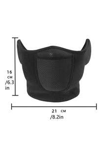 Máscara de ciclismo a prueba de viento - Máscara facial para exteriores sin carga con orejeras para esquí, senderismo, camping - Negro, talla única
