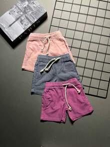 Kit 2 Shorts Linho Menino Recém Nascido Mauricinho Bermuda Infantil OPLK