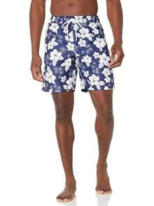 Essentials - Bañador de Secado rápido para Hombre - Estampado de hibisco azul marino - Ver 13