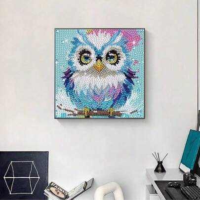 一套 5D 钻石画艺术套装，DIY 卡通动物钻石画，手工艺品，男孩女孩玩具，情人节礼物，返校季礼物，粉丝礼物，5D 全钻石画套装，适合家居墙面装饰，也是各种聚会送给朋友的必备礼物。