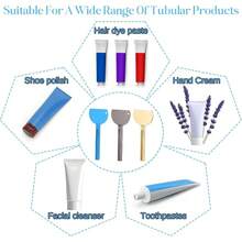 3 piezas Exprimidor de pasta de dientes de acero inoxidable, dispensador de pasta de dientes, rodillo exprimidor de tubo, llave exprimidora de tubo para cosméticos, pintura, tinte de cabello, 3 colores - inicial - Ver 3