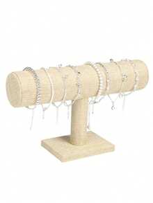 1pc T-Bar Bracelet Display Stand, Velvet Watch Bracelet Display Rack, Necklace Jewelry Display Holder, High-Quality Velvet Watch Stand, Necklace Bracelet Pendant Storage Organizer, Multifunctional Desktop Storage For Home, Ideal For Christmas, Thanksgiving, New Year, Mother's Day Gifts, Back To School Essentials, New Year Gifts - Multicolor - View 18