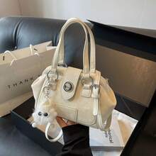 新款百搭女士包袋 - 提供手提、单肩和斜挎三种款式，波西米亚风迷你手提包，高端美式斜挎包 - 白色 - 查看 5