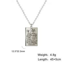 TEAMER Stainless Steel Tarot Cards Necklace Vintage Tarot Jewelry Good Luck Amulet Pendants For Women{Inchcolor_nameinch:InchSilver-DEATHinch} - 銀-死亡 - 查看 8