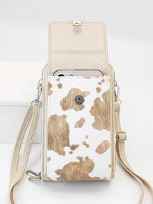 New Messenger Bag Multi-Function Large Capacity Double Layer Zipper Mobile Phone Wallet Fashion Simple And Delicate Graphic Design Casual Holiday And Dating For Women Money Wallet Mini Wallet Purse Wallet Small Wallet - Beige - View 3