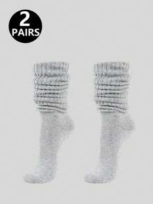 2 双/4 双女童针织袜，过膝袜，女童舒适踝袜，女童舒适及膝袜，春夏