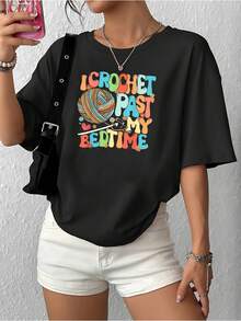 Ideal For Casual Occasions. "Crochet Past My Bedtime" Crochet Top. Designed To Meet The Fashion Needs Of Contemporary Women, Offering An Elegant Solution. - 黑色 - 查看 4