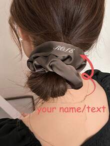 Custom Name Silk Scrunchies, Custom Hair Scrunchies, Personalized Bride Scrunchie, Personalized Maid Of Honor Scrunchie, Personalized Hair Tie, Bridesmaid Gift Custom Hair Ties Custom Name Satin Scrunchies Personalized Hair Soft Satin Scrunchie Gift For Bridesmaid Wedding Gift, Anniversary Gift, Valentine Gift - Multicolor - View 11