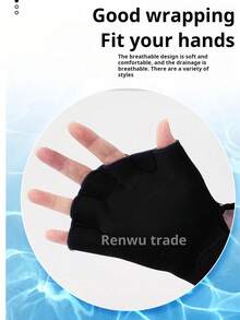 New Printed Fingerless Swimming Gloves Water Sports Training Hand Fins, Men's And Women's Swimming Equipment - Coral - View 2