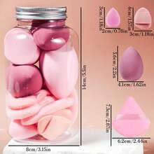 14 pezzi Set di spugnette per trucco e cuscinetti in velluto con contenitore, spugnette bagnate/asciutte multifunzione per liquidi, fondotinta, cipria, correttore, crema, economico, riempimento calze, trucco, accessori per il trucco, roba economica, regali, regali per donne, regali di Natale