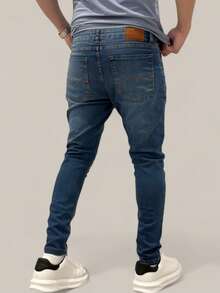 Men's Slim Fit Premium Denim Jeans With Elastane Lycra - 阿祖爾鋼鐵 - 查看 4