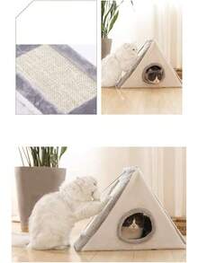 PUBAMALL Rascador para Gatos, Parque Infantil Triangular para Gatos, Cama para Gatos (Gris)