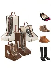 Bolsa de almacenamiento de botas, bolsa de almacenamiento de botas largas y de tobillo, nueva funda protectora de botas de moda transparente, adecuada para botas altas y de tobillo de mujer, bolsa de botas de tela no tejida con cremallera y asa, para viaje y hogar, bolsa de almacenamiento de botas portátil impermeable y transpirable para protección, organización del armario y ahorro de espacio - ideal para viajes, organización del armario y protección del calzado - Multicolor - Ver 5