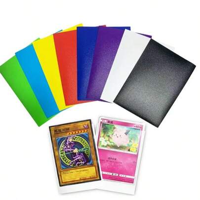 50pcs/100pcs Colorful Fine Sand Card Sleeves, Transparent Card Holder, Card Top Loader, Tarot Card Storage Box, PVC Trading Card Collector, Sports Cards, Football Cards, Game Cards, MTG, Trading Card Penny Sleeve, Baseball Card Holder