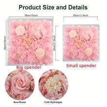 1pc/2pcs Artificial Rose Wall For Home Decoration, Valentine's Day Green Plastic Artificial Leaf Panel Wall Decoration, Room Decoration Artificial Background Wall Flowers, Outdoor Wedding Background Decoration Wall, Suitable For Gardens And Patios, Simple PC Artificial Leaf Home Decoration. - Pink - View 3