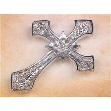 Animal Brooch For Women Men Rhinestone Crystal Brooch Pins Silver Plated Valentines Day Gift - Cross - View 4
