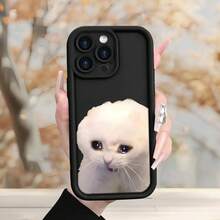 [Teléfono] Serie Animales Divertidos: Teléfono con diseño sencillo y moderno con temática triste y escalera en forma de ojo, con textura mate. Compatible con 17, 17 Pro Max, 17 Air, 16, 15, 14, 13, 12, 11, XS, XR, X, 8 Plus y Pro. Accesorio para teléfono, uso diario, minimalista. - Negro - Ver 8