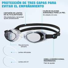 Gorros de Natación para Pelo Largo, Gorra de Silicona para Mujeres y Hombre con Gafas de Natación, Impermeable, Cómodo, Flexible, Duradero. para Pelo Largo para Mantener el Cabello Seco - 1 - Ver 3