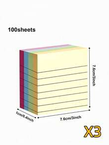 100pcs/200pcs Colorful Line Sticky Notes, Memo Pads, High-Quality Portable Student Marker Pens For Writing Notes, Self-Adhesive, Convenient For Posting On Notebooks, Office, Home, School, Two Sizes Available. Office Supplies, Thick Paper, Smooth Writing, Classroom Rewards For Students, Teacher Gifts - Random Color - View 18