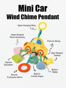 Quderbel Brinquedos para Bebês, Chocalhos de Pelúcia para Bebês, Brinquedos Penduráveis para Carrinho de Bebê, Decorações Penduráveis para Cadeirinha de Carro, Adequado para Bebês Meninos e Meninas de 0 a 3 Anos - Multicolorido - Visão 14