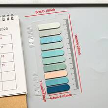 200 ملاحظات لاصقة شبه شفافة متدرجة اللون من نوع واحد يمكن استخدامها لتمييز الكتب المدرسية وتصنيف مستلزمات المكتب. وهي مناسبة لتدوين الملاحظات والفهرسة