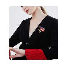 1-4Pcs  Day Badge Pins Brooch For Men Women 4th Of July White Blue Red USA American Flag Lapel Pins American Star Pins Patriotic Brooch Jewelry{Inchcolor_nameinch:InchAmericanFlaginch} - 美國國旗 - 查看 6