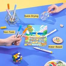 Paint Markers Paint Pens 60 Colors Acrylic Paint Pens Brush Tip For Wood Canvas Stone Rock Painting Glass Ceramic Surfaces DIY Crafts Making Art Supplies60A - Standard60Colors - View 8