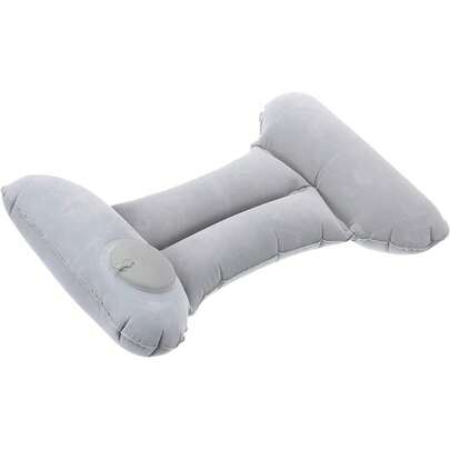 Travel Pillow, Ultralight Lumbar Support Air Cushion For Airplane, Train, Office, Hiking, Beach �C Gray