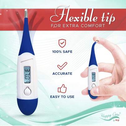 Termómetro flexible para axila y axilas rectales orales, para bebés, niños y adultos, el mejor termómetro digital rápido de 10 segundos para fiebre corporal para bebés,