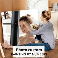 [Personnalisé] 1pcs Personnalisé DIY Peindre par numéros Photo Coloriage personnalisé par numéros Cadeau DIY Paysage Animaux Photo 30x40cm/12x16 pouces sans cadre 24 couleurs