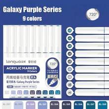 Languo 9色软头丙烯马克笔套装,240色学生DIY涂鸦绘画本内芯,不褪色纸,可堆叠彩色马克笔,亮黑色和肤色系列,适用于人物绘画,防水软丙烯画笔,DIY鞋子和衬衫 - 彩色 - 查看 37