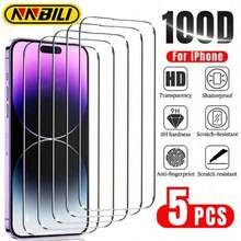 Bộ 5 miếng dán màn hình cường lực, tương thích với iPhone 14/13/12/11/15/16/17 Pro Max Mini, và cả 16e/XR/X/XS Max/7/8 Plus/SE (Lưu ý: Sản phẩm này sử dụng kính cường lực trong suốt, không thể che phủ phần viền đen của điện thoại. Vui lòng xem video hướng dẫn và hình ảnh sản phẩm). - Kính cường lực 5 chiếc - Xem 11