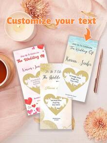 1pc Custom Text Wedding Invite,Personalization Wedding Invitation Scratch Card,Creative Wedding Invitation,Boho Wedding Invite,Wedding Supplies,Personalized Gifts,Customized Christmas Gifts,Christmas - Multicolor - View 2
