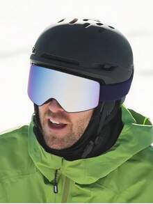 1副全新宽视野双层成人雪镜，夜视圆柱形宽视野雪镜，适用于登山、滑雪、滑雪装备、近视防护眼镜 - 彩色 - 查看 3