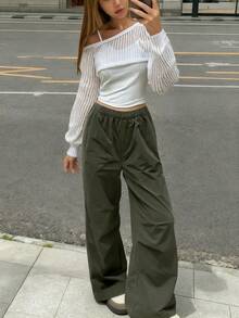 Teen Girls Autumn And Winter 3-Piece Set, Casual Mesh Top Vest Workwear Trousers Straight Trousers Set.Street Style In Europe And America