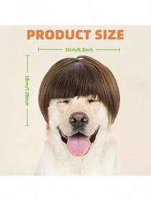优雅短款假发，带毛 - 多功能宠物假发，适合猫狗，非常适合万圣节、圣诞节和感恩节派对 | 高温纤维，节日派对用品，宠物服装配饰 | 节日宠物假发 | 卷发质感假发，宠物服装假发 - 彩色 - 查看 7