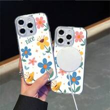 CLEAR  CASE Nice Flowers With Pastel Colors And A Cheerful VibeCompatible With  11 To  17 Models The Cases Lens Protection Function Ensures The Camera Remains Undamaged During Shooting  Guaranteeing Image Quality - 無色 - 查看 2