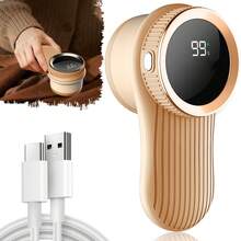 1 قطعة جهاز إزالة الوبر المحمول مع شاشة رقمية - 3 إعدادات - 6 شفرات - 800 مللي أمبير، جهاز إزالة الوبر من الأقمشة، إزالة الكرات والوبر من الملابس.