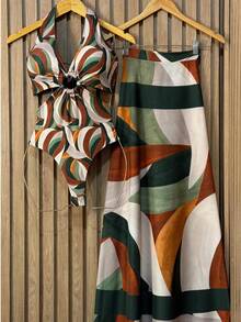 Premium Beach Cover-Up Swimsuit Bodysuit And Pareo Set Kit - Moonlight Of the Backlands - View 1