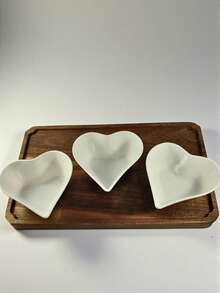 Juego de cuencos de porcelana blanca con formas diferentes de porcelana de 3 piezas c/u - Corazón - Ver 3