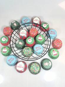 50 cốc nướng bánh Tulip + 100 giấy lót bánh cupcake - Giáng sinh - Xem 5