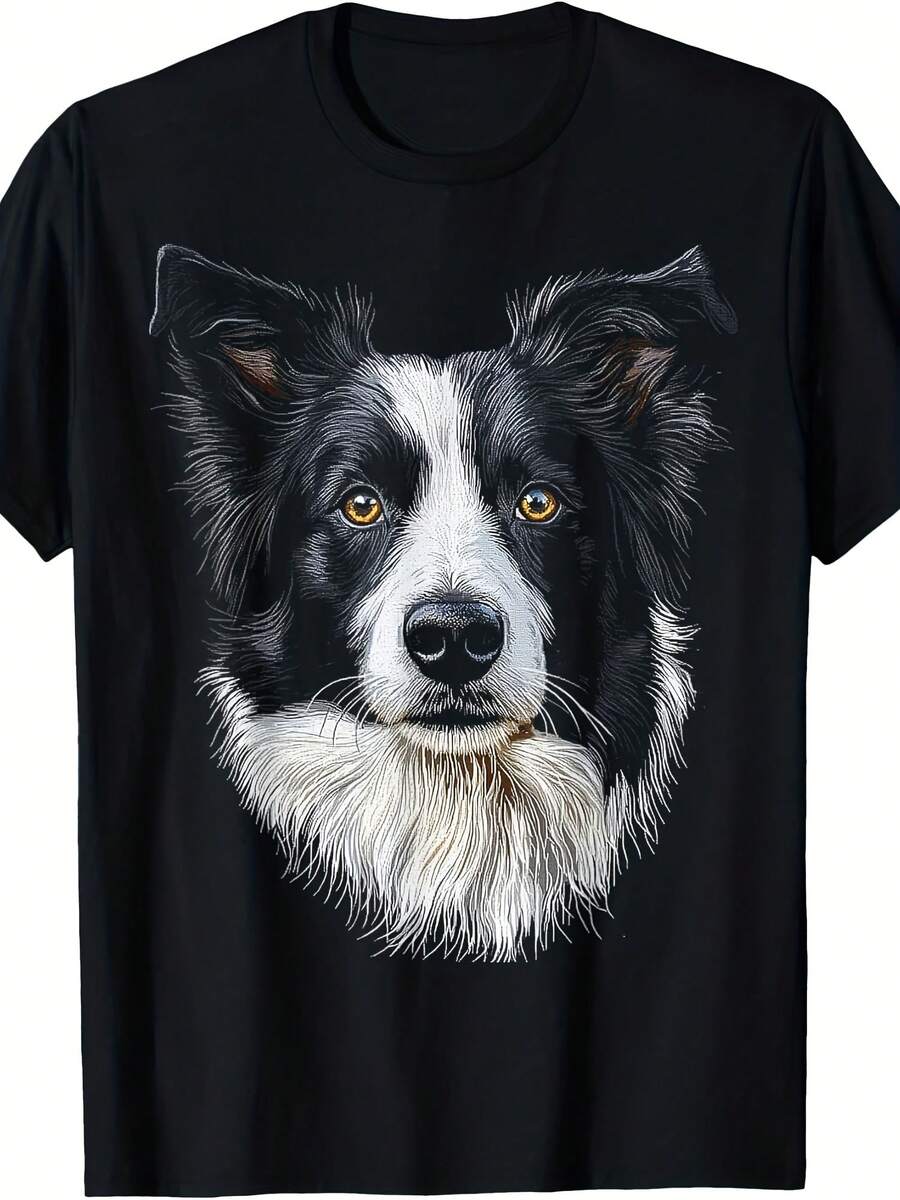 Border Collie Dog Motif Pet Mandala Border Collie T-Shirt - 款式2 - 查看 1
